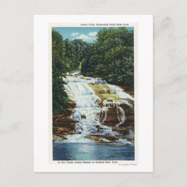 Buttermilk Farms State Park Lower Falls View Postcard (Front)