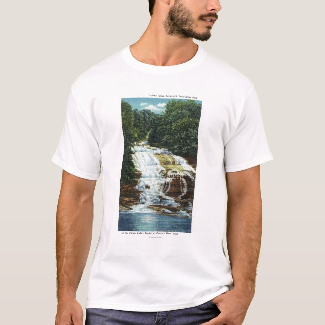 Buttermilk Farms State Park Lower Falls View T-Shirt (Front)