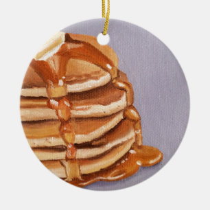 Buttermilk Pancakes Shortstack Breakfast Painting Ceramic Ornament