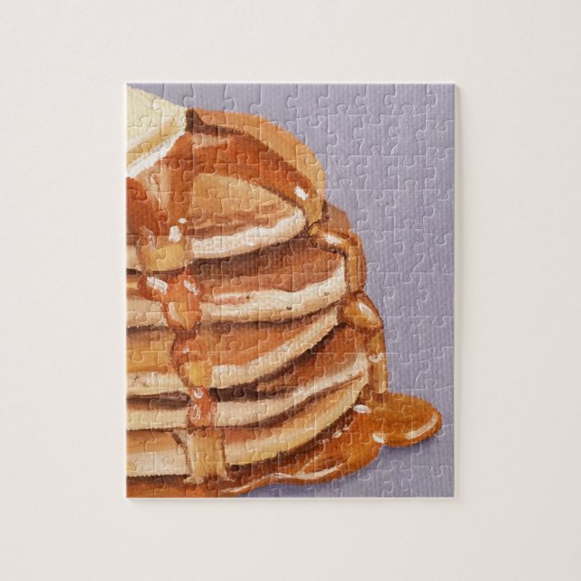 Buttermilk Pancakes Shortstack Breakfast Painting Jigsaw Puzzle (Vertical)