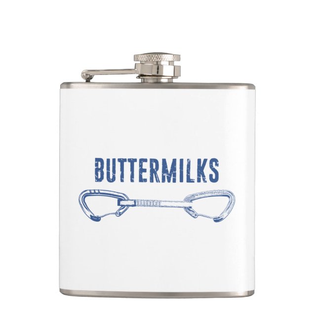 Buttermilks Rock Climbing Quickdraw Flask (Front)