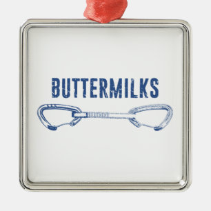 Buttermilks Rock Climbing Quickdraw Metal Ornament