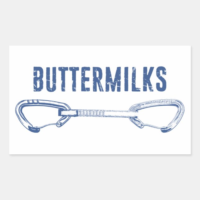 Buttermilks Rock Climbing Quickdraw Rectangular Sticker (Front)