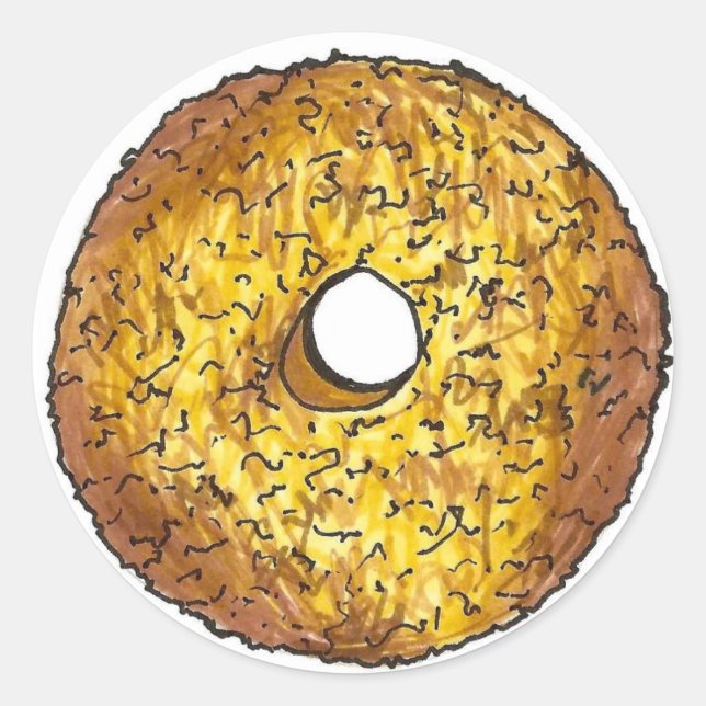 Butternut Crunch Donut Doughnut Breakfast Pastry Classic Round Sticker (Front)