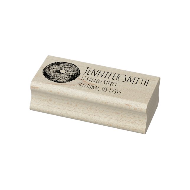 Butternut Crunch Donut Doughnut Junk Food Address Rubber Stamp (Stamp)