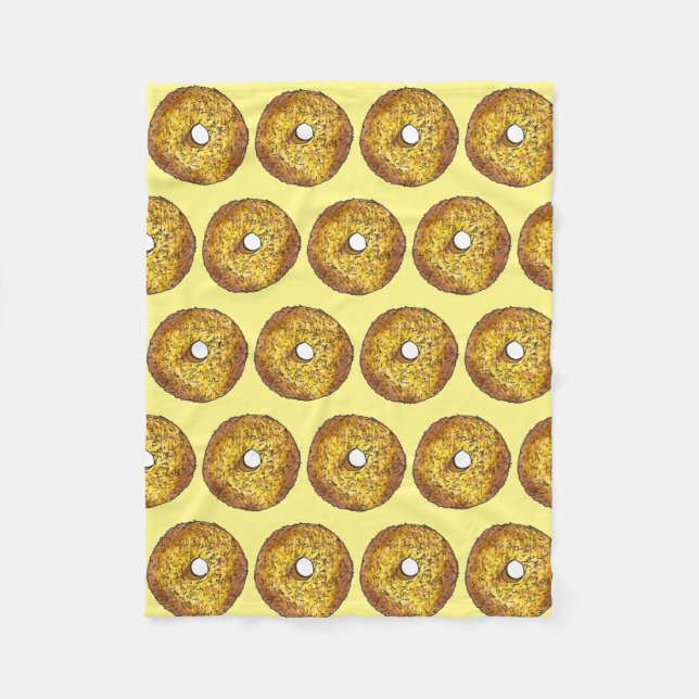 Butternut Crunch Donut Doughnut Yellow Gold Fleece Blanket (Front)