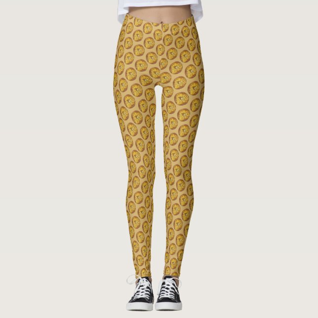 Butternut Crunch Golden Breakfast Donut Doughnut Leggings (Front)