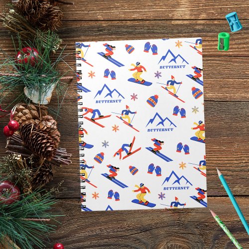 Butternut Massachusets Ski Snowboard Pattern Notebook