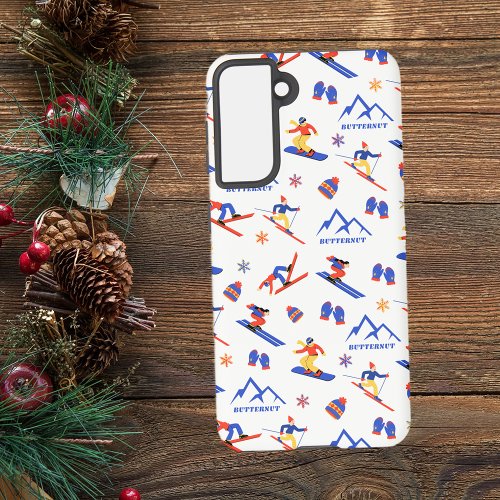 Butternut Massachusets Ski Snowboard Pattern Samsung Galaxy S21 Case