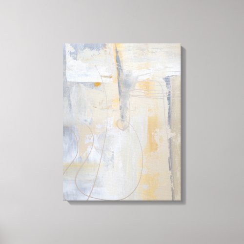 Butterscotch Gray White Modern Abstract Painting  Canvas Print