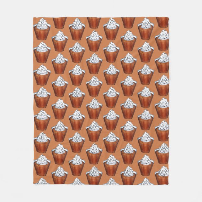 Butterscotch Pudding Whipped Cream Southern Food Fleece Blanket (Front)