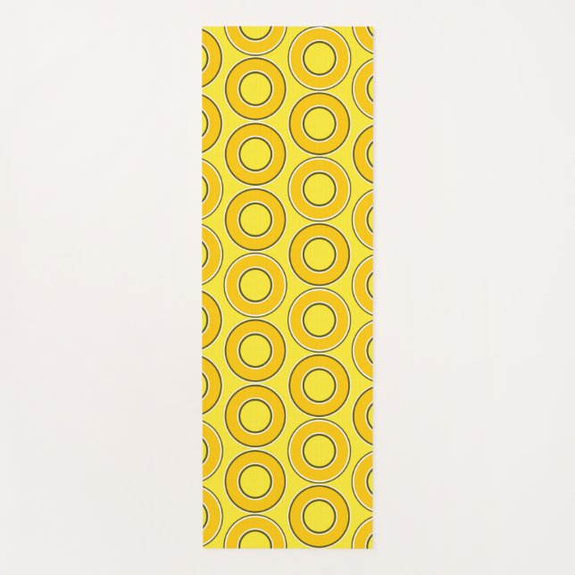 Butterscotch Retro Donuts Yoga Mat (Front)