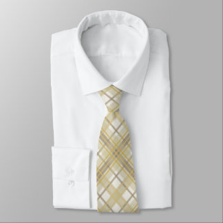 Butterscotch, Tan and Cream Plaid Neck Tie