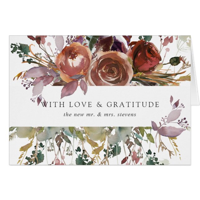 Butterum & Plum Wedding Thank You Card (Front Horizontal)