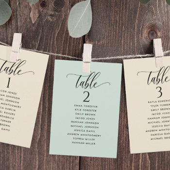 Buttery Beige  Seating Plan Cards With Guest Names by One2InspireDesigns at Zazzle