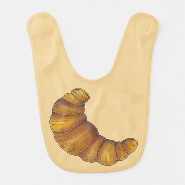 Buttery Flaky Croissant French Crescent Pastry Bib (Front)