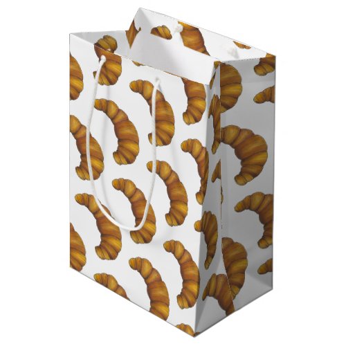 Buttery Flaky Golden Croissant French Pastry Food Medium Gift Bag