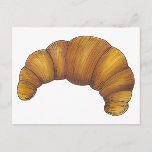 Buttery Flaky Hot Croissant Pastry French Food Postcard