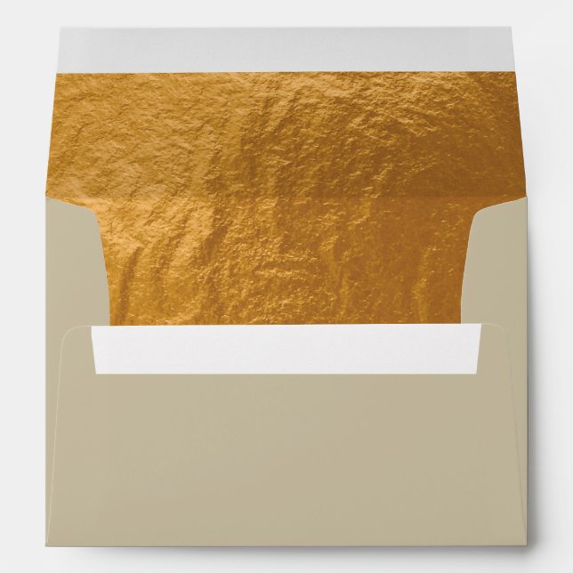 Buttery Gold Decorative lined Envelope (Back (Bottom))