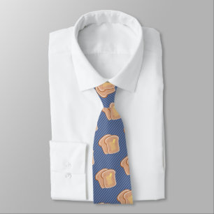 Buttery Toast Graphic - Fun Breakfast Theme Custom Neck Tie