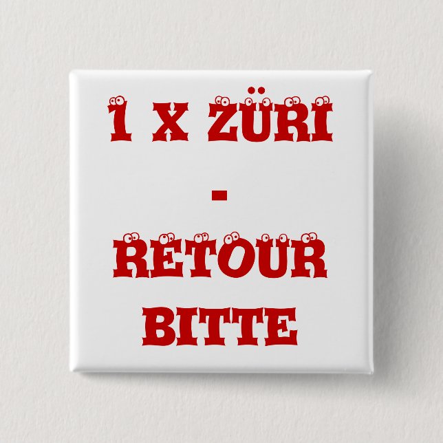 Button 1 x Züri - return (Front)
