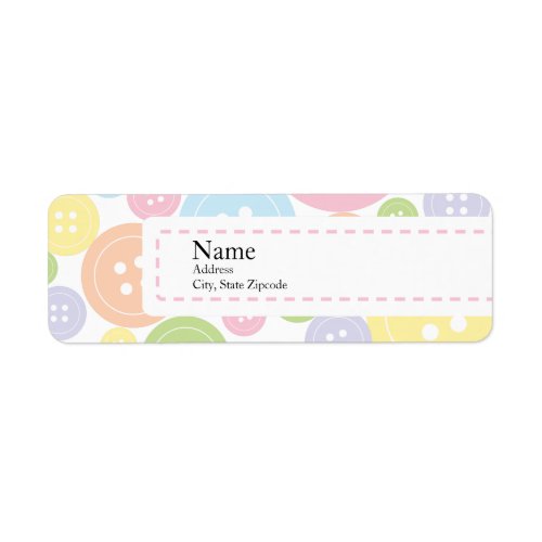 Button Baby Shower Return Address Label  Girl