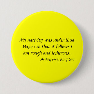 Button/Badge - Shakespeare, "King Lear" 7.5 Cm Rou Button