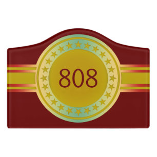 Button / Banner - Stars gold colored + your ideas Door Sign