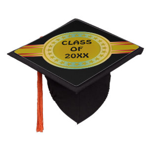 Button / Banner - Stars gold colored + your ideas Graduation Cap Topper