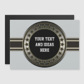 Button / Banner - Stars silver black + your backg. (Front/Back)