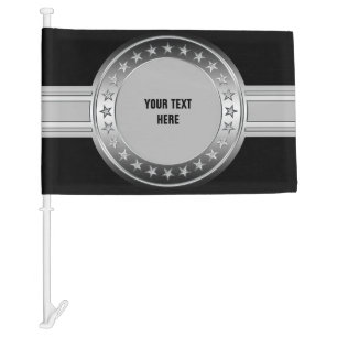Button / Banner - Stars silver + your backgr Car Flag