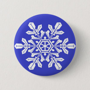 Button Blue Snowflake