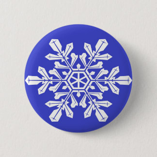 Button Blue Snowflake