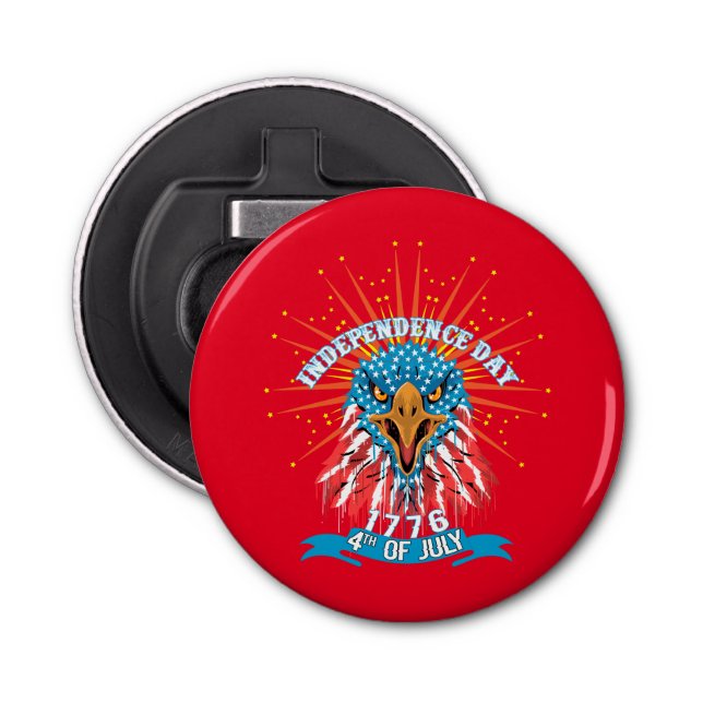 Button Bottle Opener American beautiful Eagle red (Front)