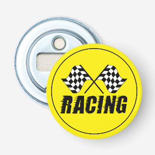 Button Bottle Opener-Racing Flags Opener