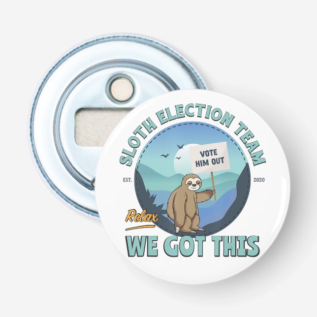 Button Bottle Opener with magnet Mockup Template  (Front)