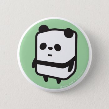 Button - Box Panda - Green by HIBARI at Zazzle