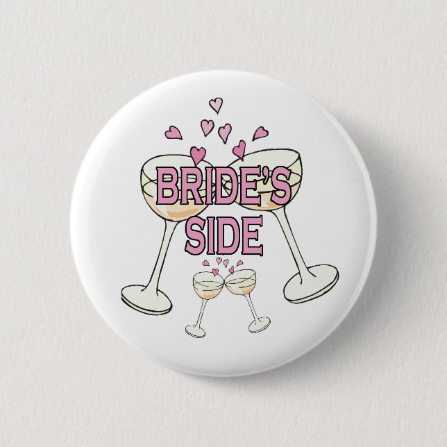 Button: Bride's Side Pinback Button (Front)