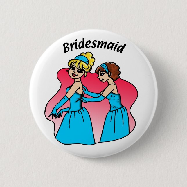 Button: Bridesmaid (Blue) Button (Front)