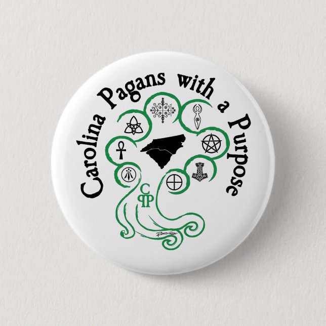 Button, Carolina Pagans with a Purpose Button (Front)