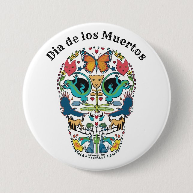 Button Celebrating Day of the Dead (Front)