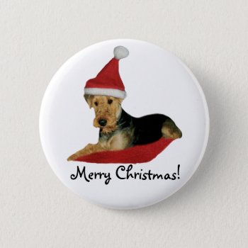 Button Christmas "airedale Terrier" by mein_irish_terrier at Zazzle