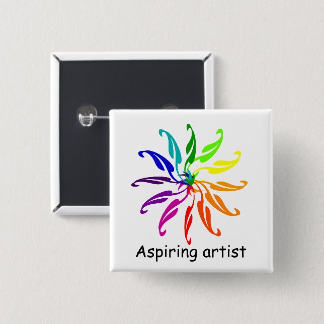 Button - Color Wheel Leaves (Front & Back)