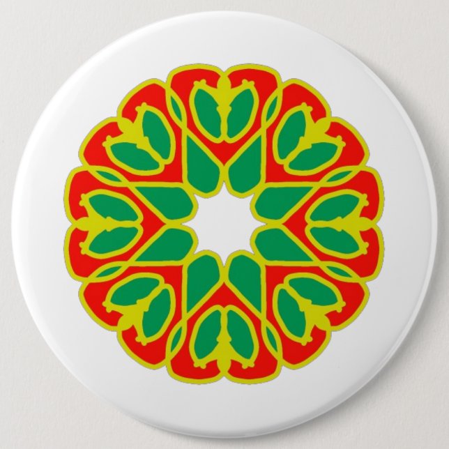 Button, Colorful classic floral design   Button (Front)