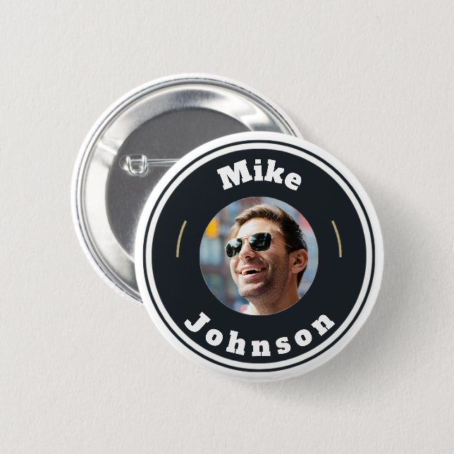 Button - Custom Personalized (add Photo & name) (Front & Back)