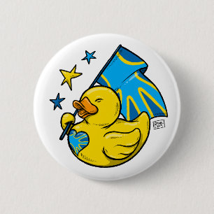 Button Duck with Deaf Flag Design