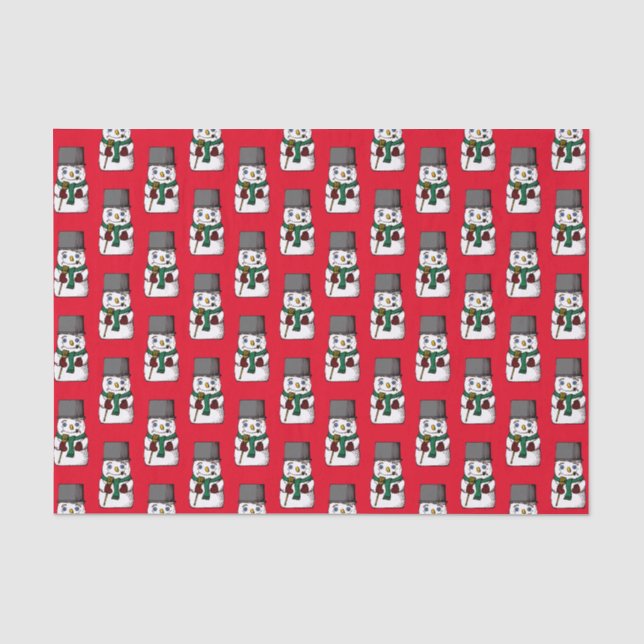 Button Eyed Snowman Tissue Paper (Front)