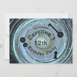 Button Eyes & Skeleton Key Other World Party Invitation