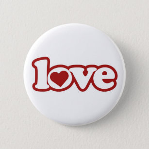 Button Flair, Cute Retro Love Design, Red Heart