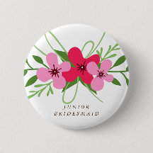 Button - Floral Junior Bridesmaid